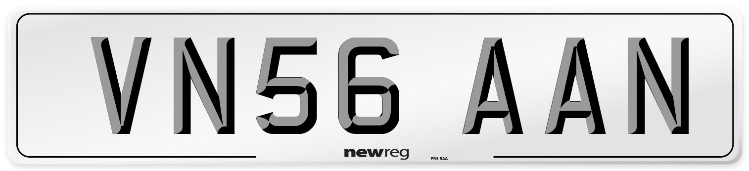 VN56 AAN Number Plate from New Reg